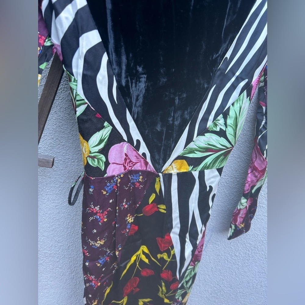 ATTICO VICTORIA floral SATIN AND VELVET DRESS - Picture 15 of 16